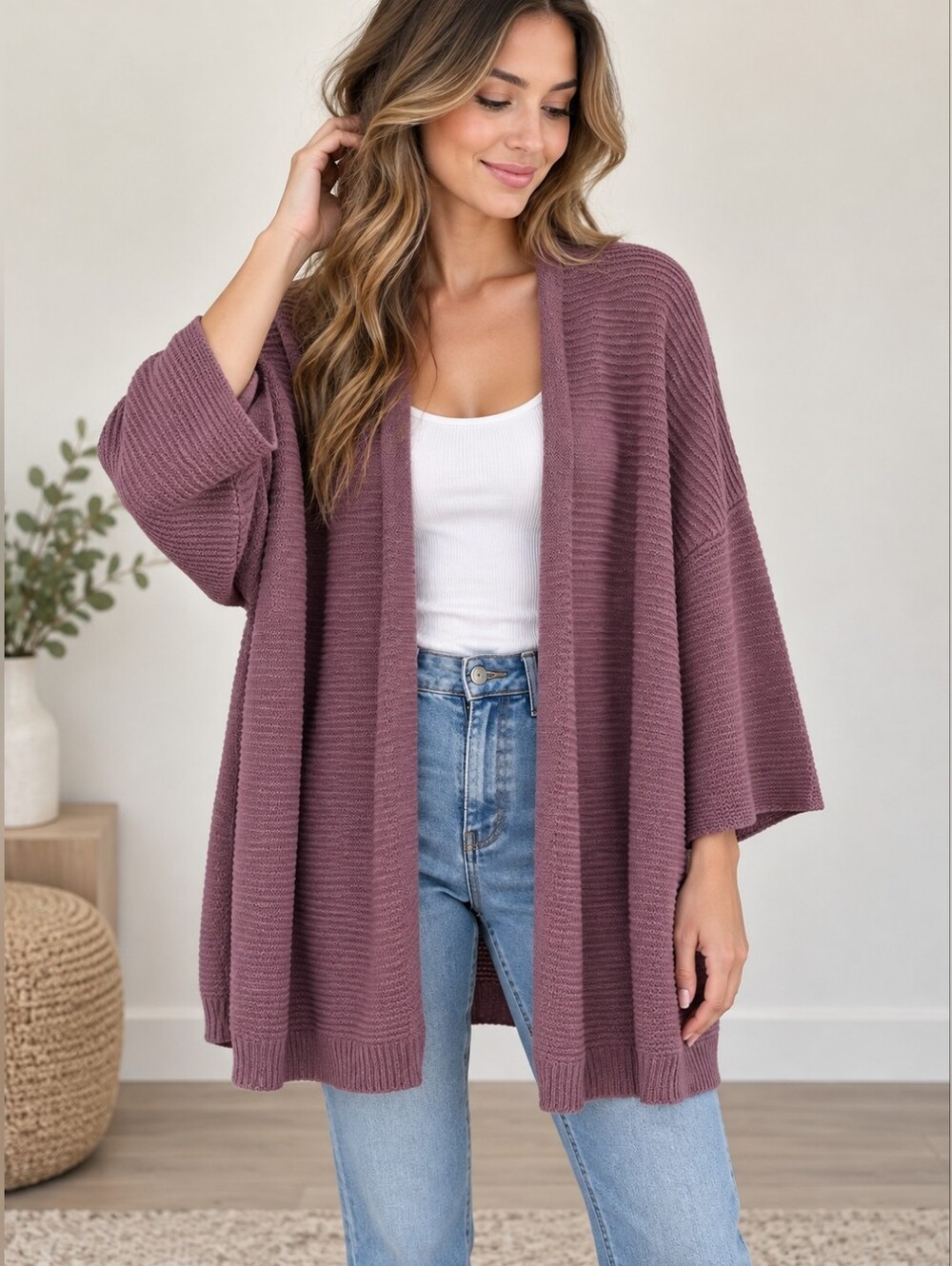 Gentle Fawn Linen Blend Open Front Cardigan